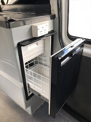 Lucky-Rambler-High-Top-Campervan-3-Berth-fridge Lucky-Rambler-High-Top-Campervan-3-Berth-fridge